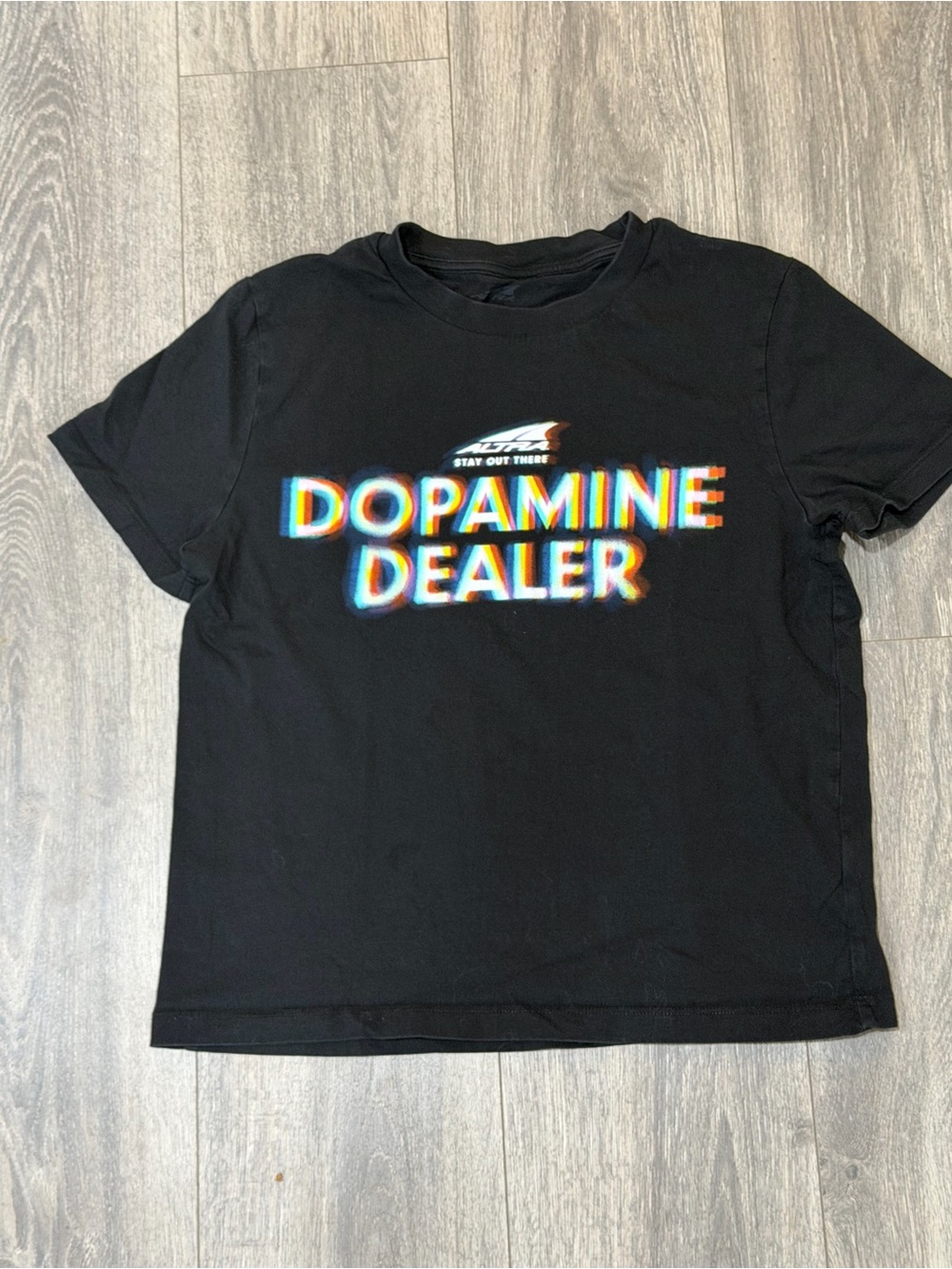 Altra Running Black Crewneck Tee Dopamine Dealer Small